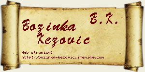 Božinka Kezović vizit kartica